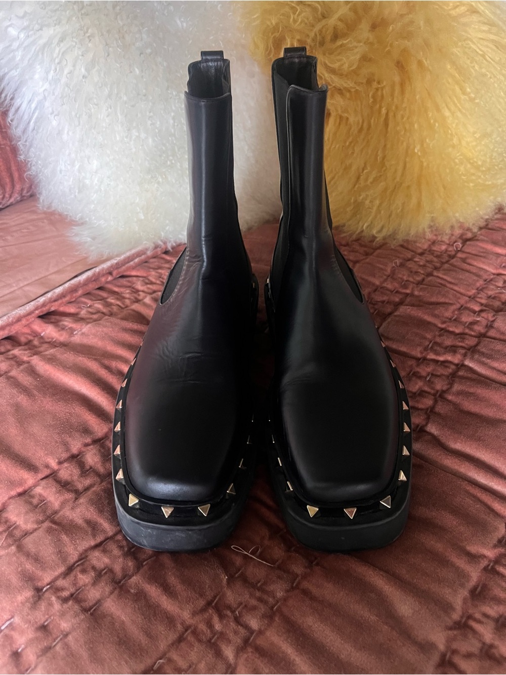 Valentino Garavani Black Leather women’s rockstud Chelsea Boots size 40 Ono nero - Picture 2 of 12